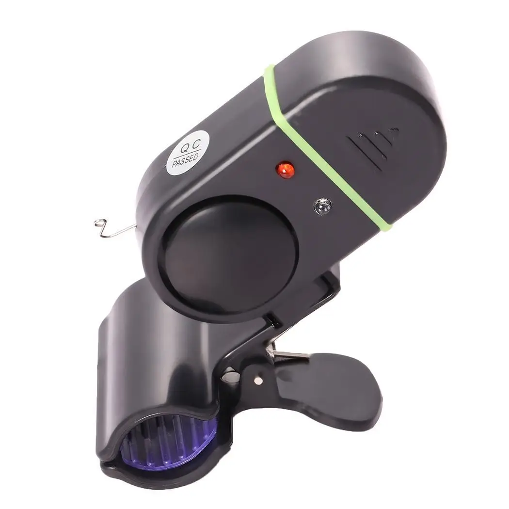 

New Portable LED Light Electronic Fish Bite Strike Sound Alarm Bell Easily Installed Alert Clip-On Fishing Rod Pole Tackle