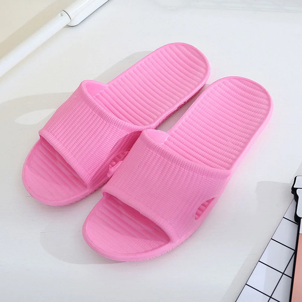 

Casual Women Stripe Flat Bath Slipper Home Shoes Flat Size 36-41 Summer Sandals Indoor & Outdoor Slippers in Women's Slippers
