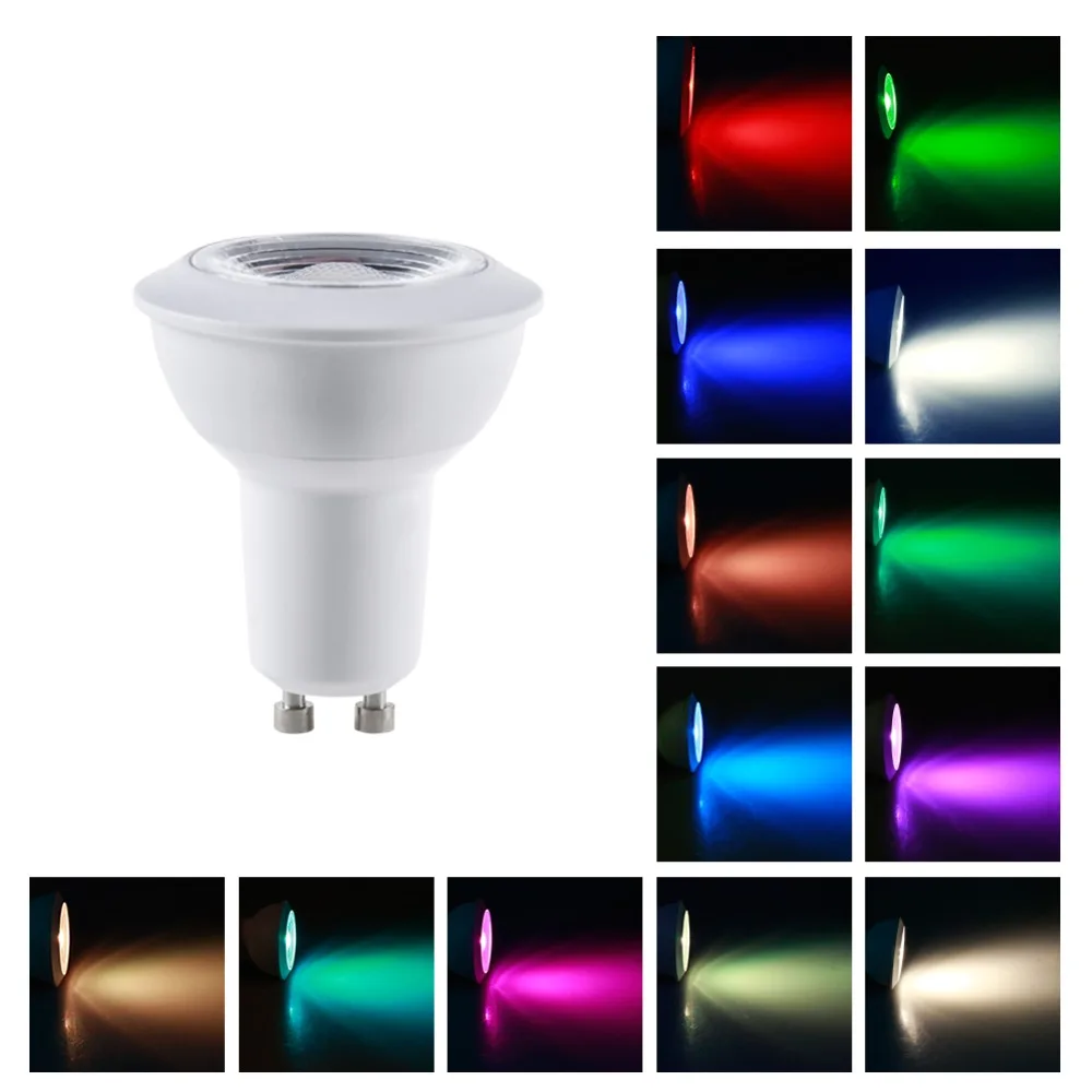 Vacamm LED RGBWW Novelty Light Colorful Magic Bulb 3W GU10/GU5.3/E27/B22 Hight Power Spotlight AC 85-265V+21Key IR Controller