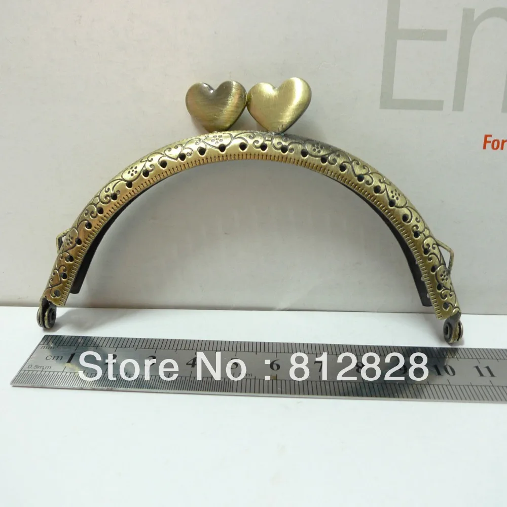5pcs 10.5cm Half Round Antique Bronze Coin Purse Frame with Sewing Holesin Buckles & Hooks from