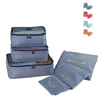 

5SETS / LOT Travel Bags Portable Luggage Organizer Clothes Tidy Pouch Suitcase Packing Cube Bag Storage Case Wholesale