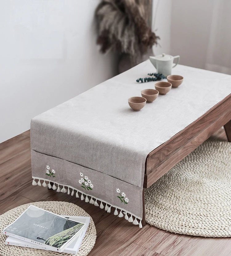 

Modern Table Runner Embroidered Pastoral Table Runner for Wedding Party Home Hotel Table Decoration Europe Style Home Textile