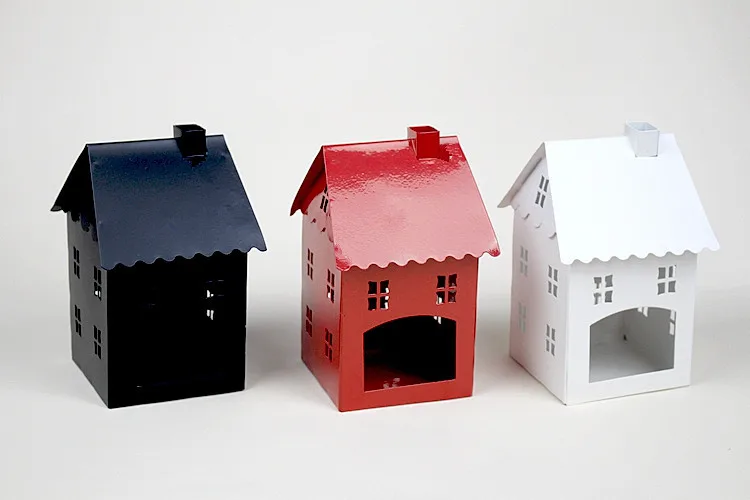 

1PC Retro Pastoral Style Iron White Black Red House Romantic Lantern Tea Light Candle Holder Wedding Table House Decor MK026