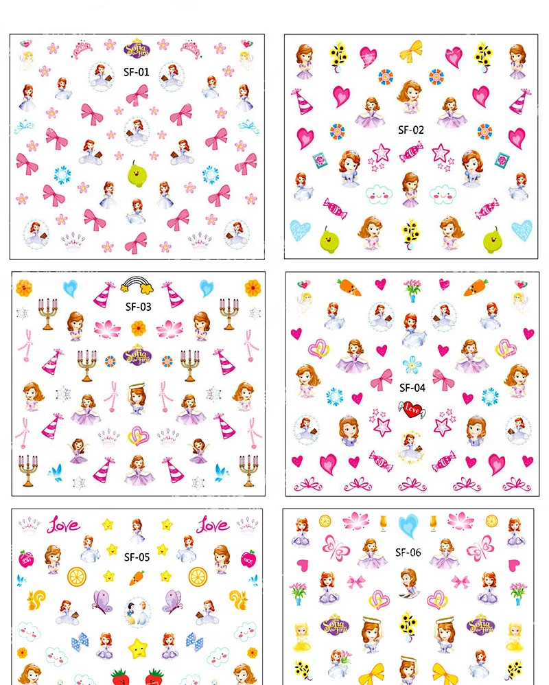 10 листов/партия Анна Эльза София принцесса дети ногтей наклейки для дизайна ногтей макияж ролевые игры Красота Мода подарок игрушки