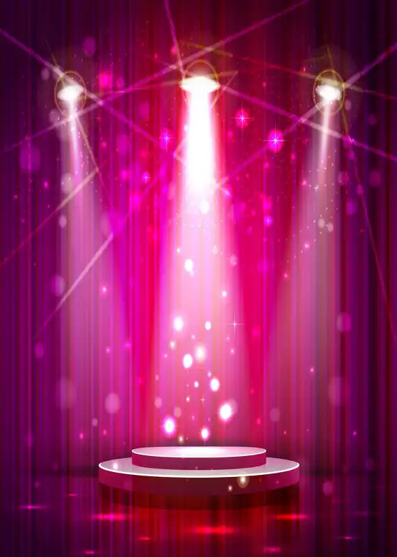 10x10FT Pink Drape Curtain Round Stage Sptos Light Sparkles Custom