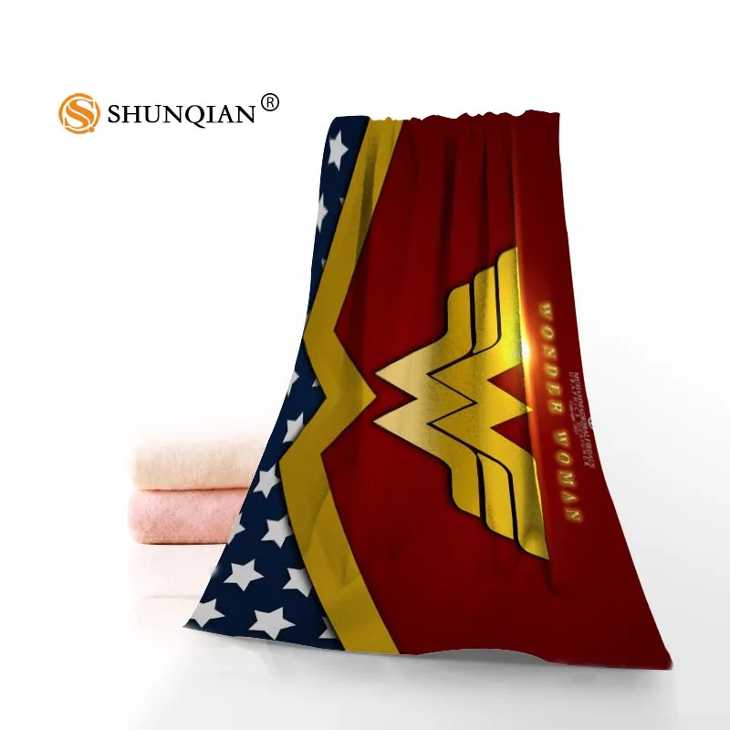 

Microfiber Towels Custom wonder woman logo Face Towel/Bath Towel Size 35x75cm, 70x140cm for family travel