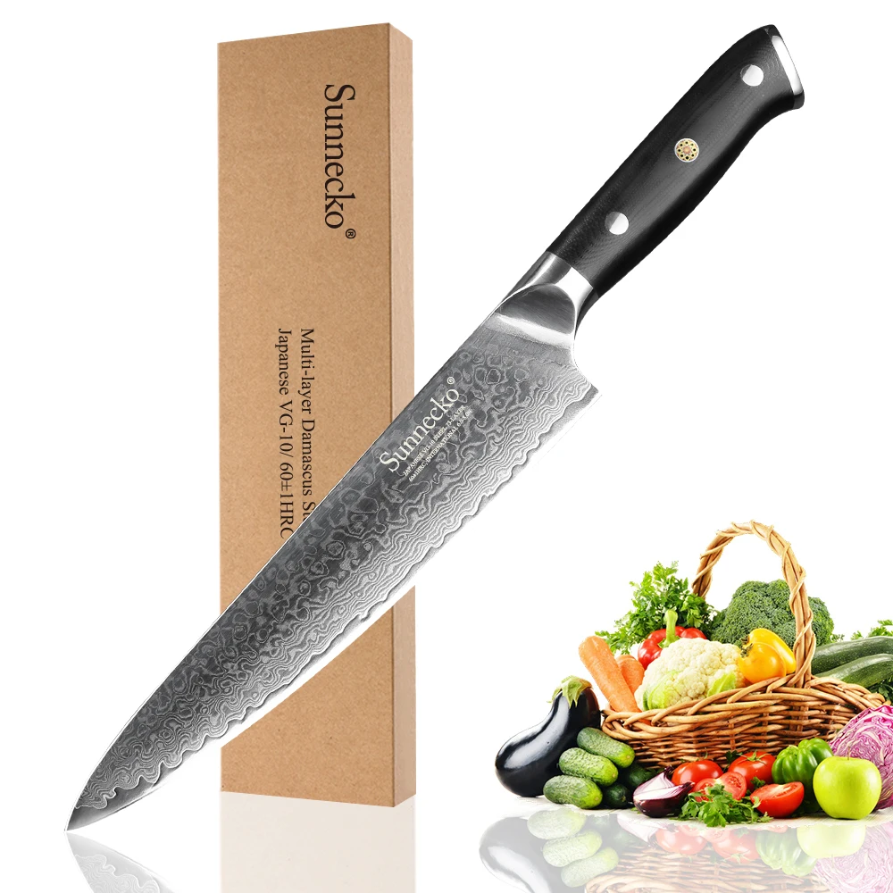 SUNNECKO 5 шт. набор кухонных ножей Santoku ножи для чистки овощей и фруктов Дамасская сталь японский резак инструмент G10 ручка нож шеф-повара