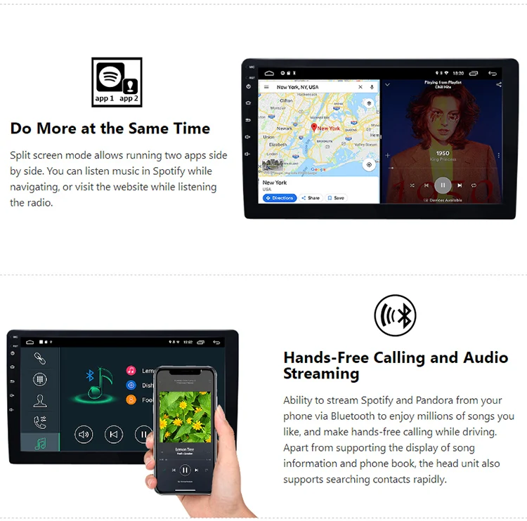 Discount 10.1" Android 8.1 OS Two Din Car Multimedia System 2 Din Car Navigation GPS Double Din Car Radio with Adjustable Viewing Angles 3