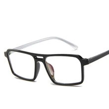 Модные квадратный черный, белый цвет очки рамки для мужчин женщин поддельные прозрачный глаз рецепт Прозрачные Линзы для очков без градусов