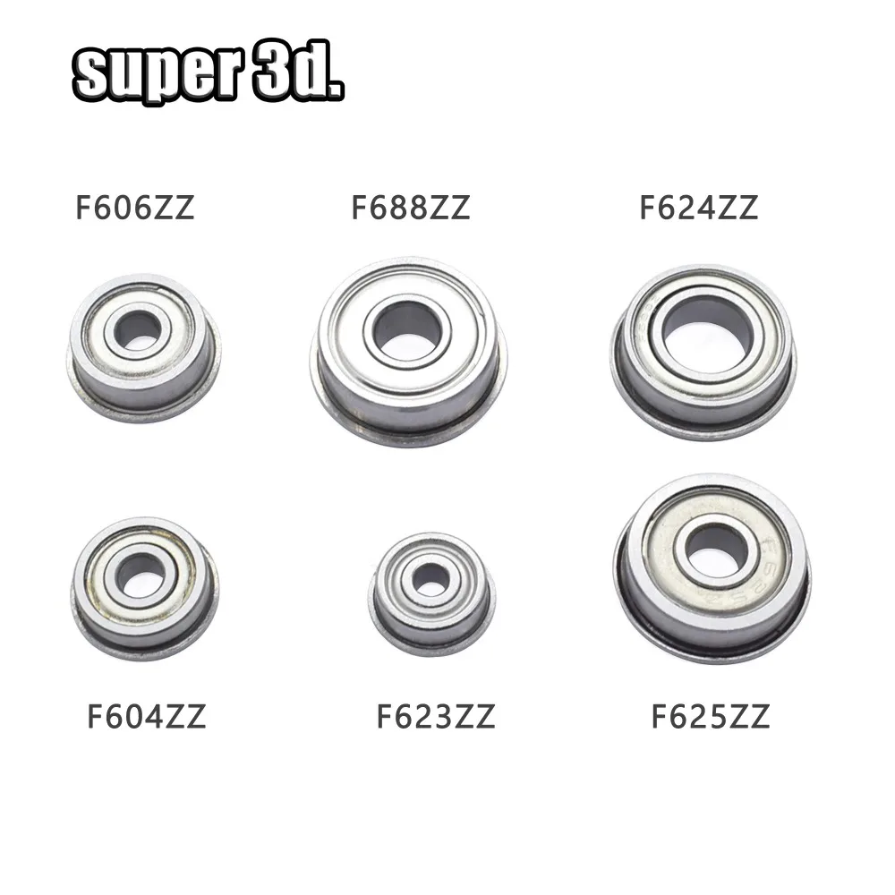 10 шт. шарикоподшипник с фланцем F604ZZ/F606ZZ/F623ZZ/F624ZZ/F625ZZ/F688ZZ шкив глубоким желобом 625zz