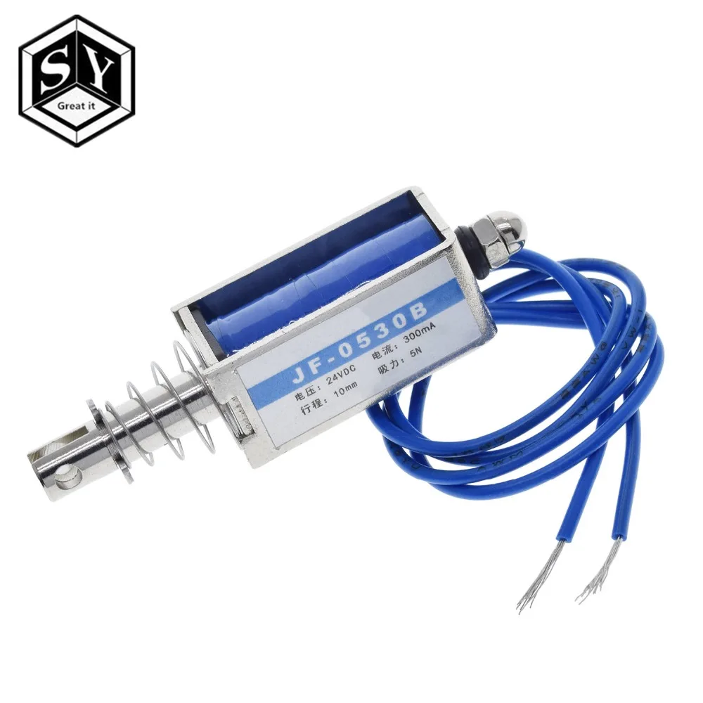 

1PCS JF-0530B DC 6V 12V 24V Push&Pull type JF-0530B Open Frame Electromagnet keepping Force 5N travel 10mm Linear Solenoid