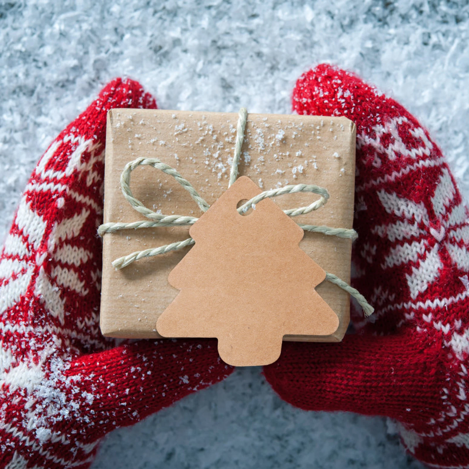 100 шт Красный/хаки рождественский снежинка висячая бирка с веселым Рождественский подарок на бумаге бирки этикетки подвесные открытки подарок ручной работы