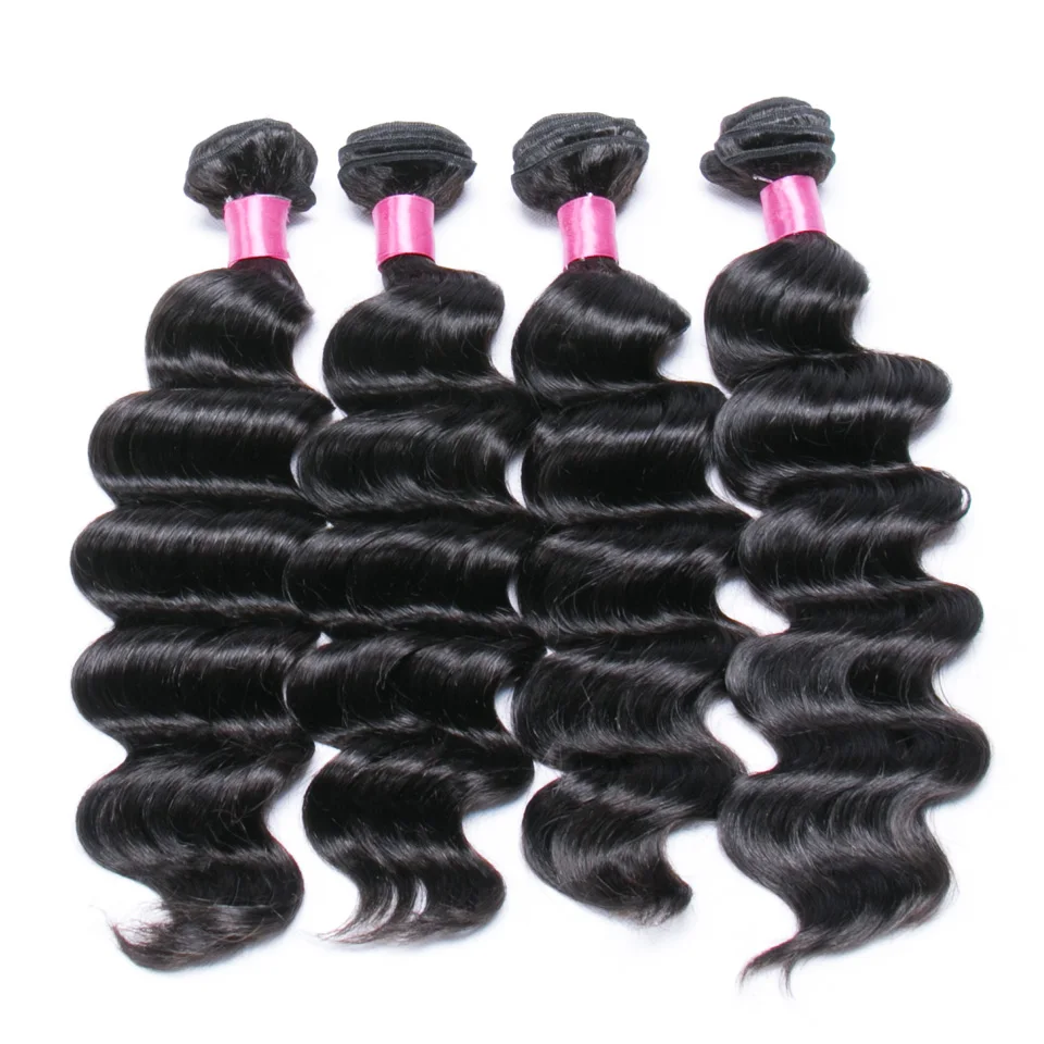 Chloe Волосы Бразильские свободные глубокие 4 Связки по цене remy волосы переплетения пучки натуральные черные цвета человеческие волосы для наращивания