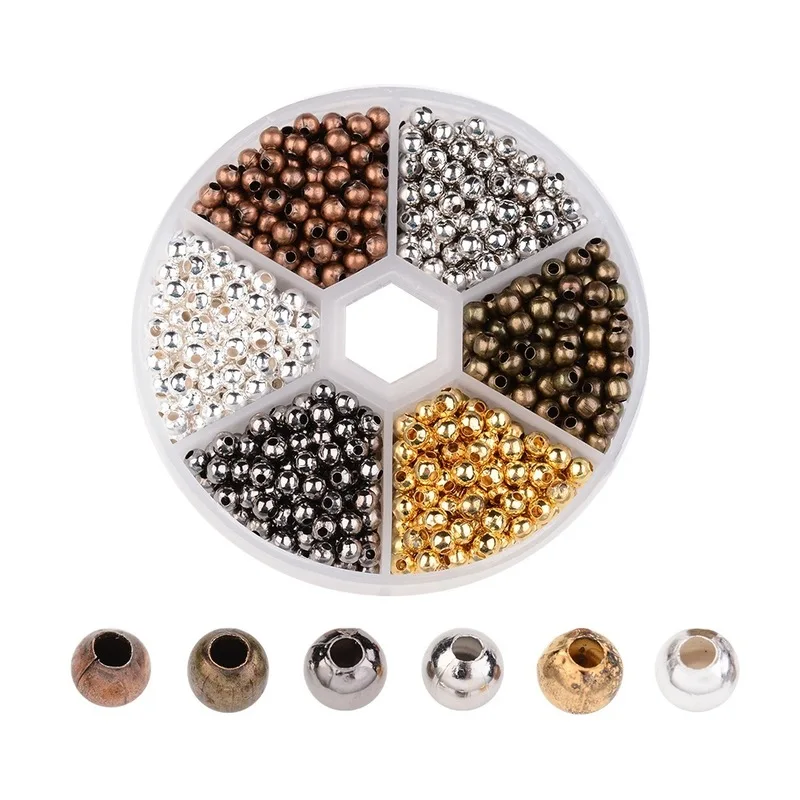 

948Pcs/Box 4mm Mixed vintage Charm Beads Gold Silver Color Spacer Loose Beads for DIY Bracelet Jewelry Supplies Accessories