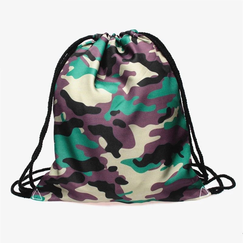 Military backpack women Camouflage 3D Printing 2018 Fashion Drawstring