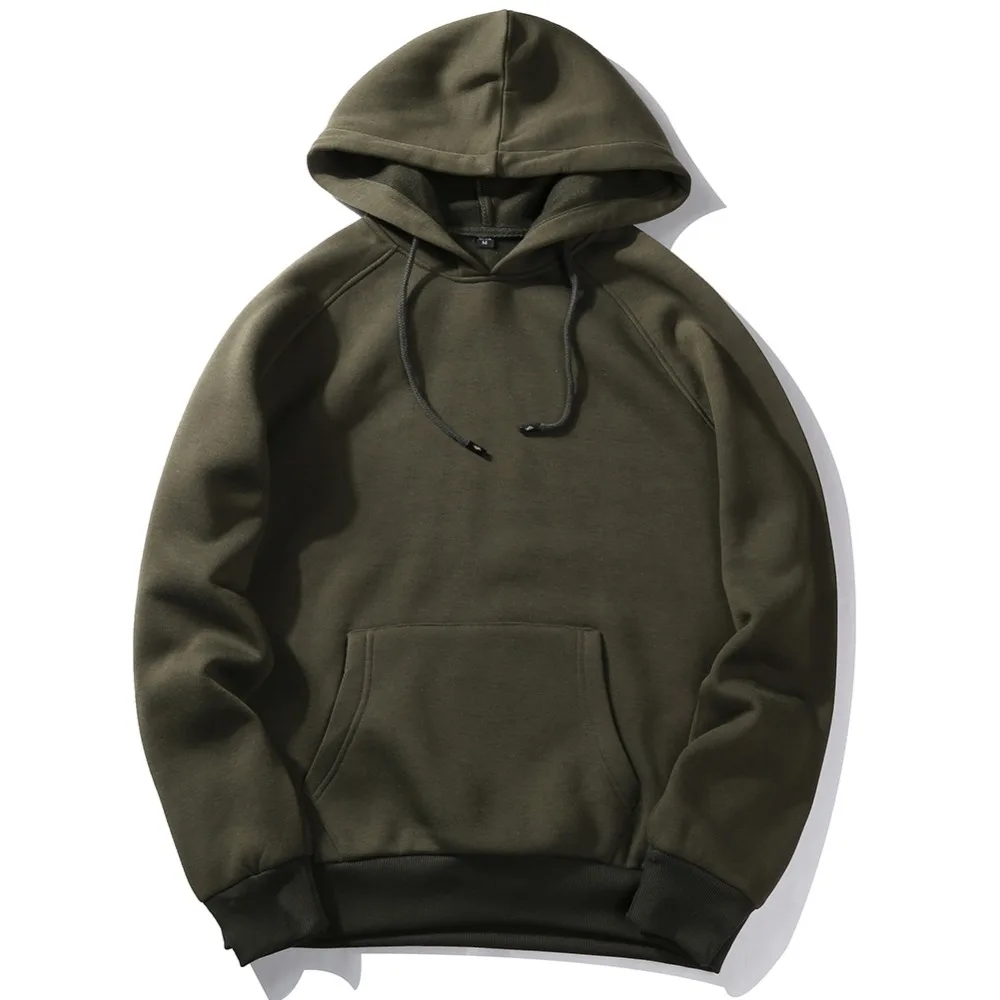 USA SIZE Fashion Color Hoodies Men's Thick Clothes Winter Sweatshirts Men Hip Hop Streetwear Solid Fleece Hoody Man Clothing