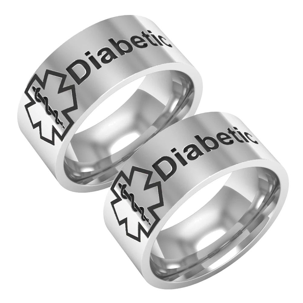 Модное медицинское оповещение о состоянии диабетического титана унисекс кольцо на палец ювелирные изделия