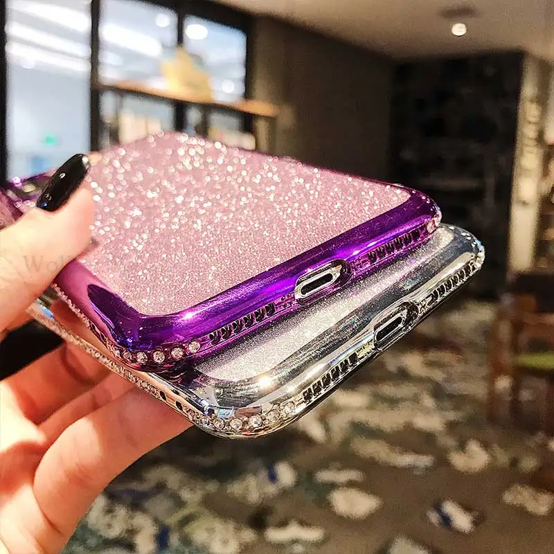 Diamond Case for Huawei P30 P10 P20 Pro Lite Y7 Pro Y9 Cover For Huawei Mate 20 10 Lite Honor 8X 8C 7X 7C Pro Glitter Cover