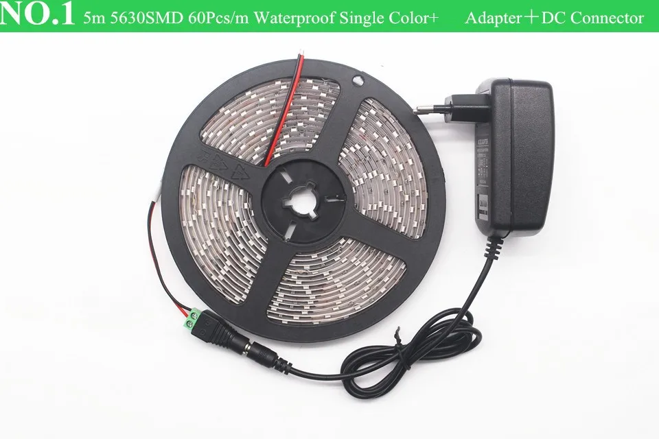 OSIDEN 5 м 60 шт./м Светодиодные ленты светильник 5630 IP20 IP65 SMD+ Мощность питания AC DC адаптер ярче 3528 2835 лента гирлянды светодиодные декоративные лампы лента