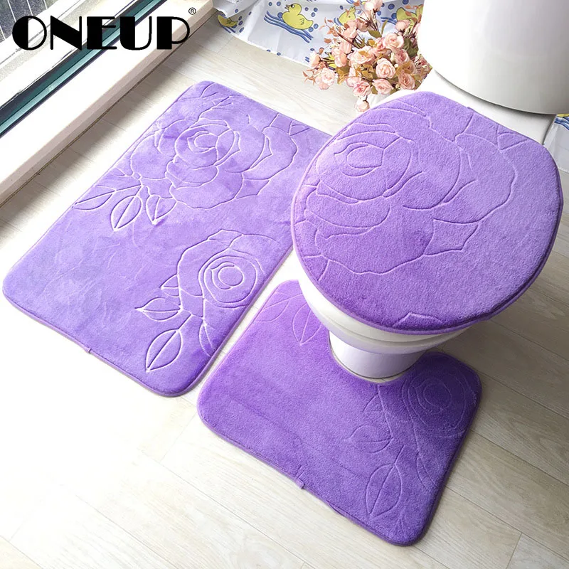 

ONEUP Christmas Bathroom Toilet Foot Pad Seat Cover Mat Cap Protector Toilet Seat Lid Pad Cover and Rug Bathroom Accessory