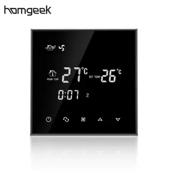 

Homgeek 110-230V Air Conditioner 2-Pipe Thermostat with LCD Display Touch Screen Programmable Room Temperature Controller