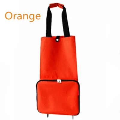Брендовая складная сумка для овощей, Большая вместительная сумка для еды, женская сумка для овощей, органайзер для покупок, буксир, посылка, корзина для покупок - Цвет: Orange