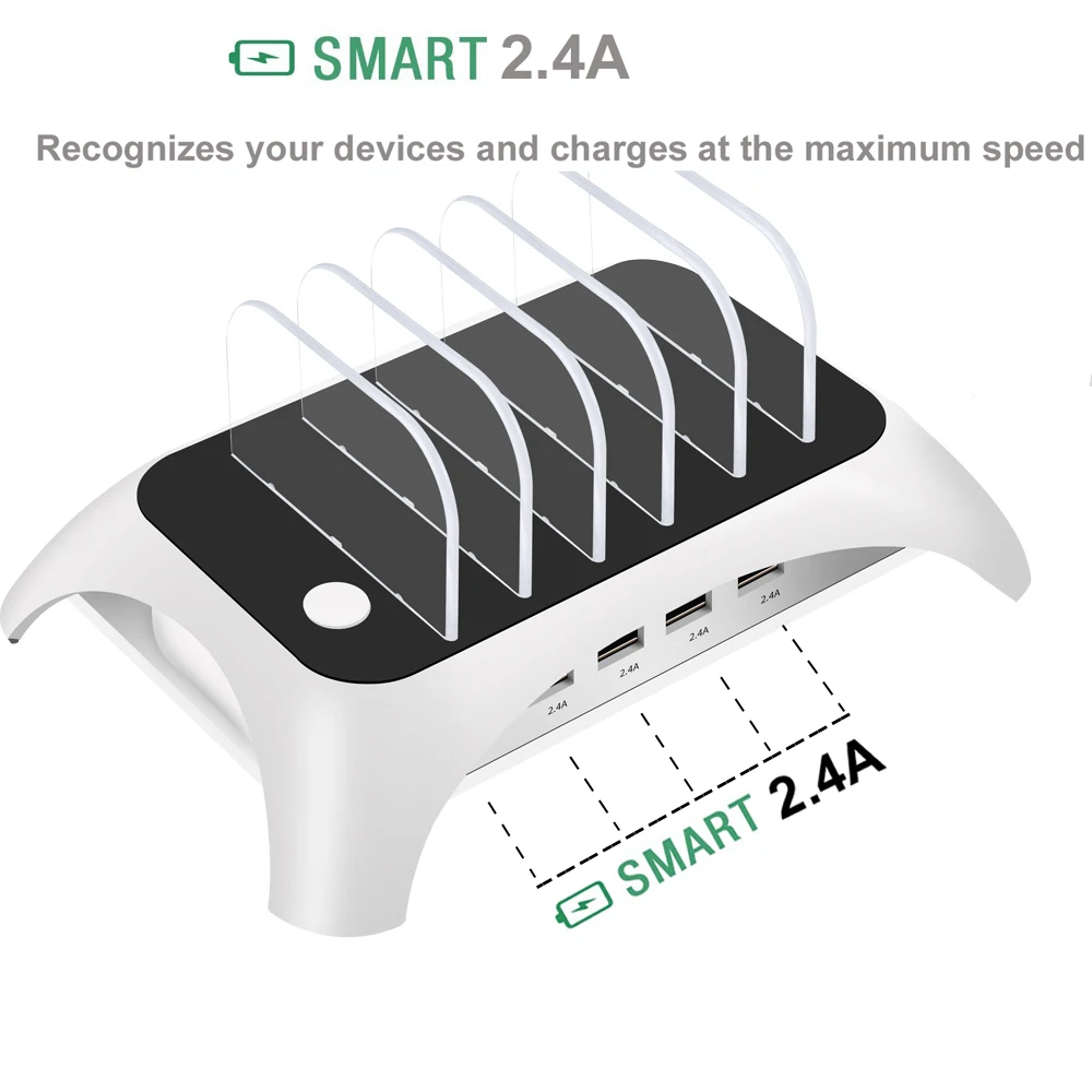 SZYSGSD мульти док-станция для зарядки с USB подставкой Держатель 5 портов 2.4A Многофункциональный USB зарядное устройство для мобильного телефона адаптер для планшета, ПК