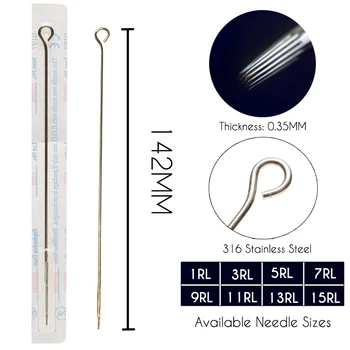 

50pcs Round Liner 1/3/5/7/9/11/13/15RL Tattoo Needles Stick Poke Needle Assort Sterilized Tattoo Machine Needles Tattoo Supplies