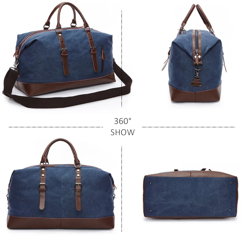 Skup Scione dla mężczyzn płótno podróżna na ramię torby bagażowe pojemna torba biznes na co dzień w stylu Vintage skóra prosta tote torba dla kobiet