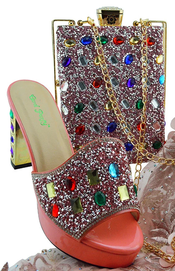 

New Smooth Material Shoes and Bag Set Italian Design Shoes With Matching Bag Fashion African Shoes and Bags For Party MD002