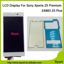 Hohe qualität z5p z5 plus lcd display touchscreen digitizer assembly + maut + adhesive für sony xperia z5 premium e6833 e6853 e6883