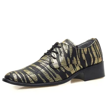 NIUBU Luxury Men Leather Shoes Pointed Toe Dress Shoes Fashion Print Lace Up Flats Casual Oxford Shoes Nightclub Bar Wedding цена NIUBU Luxury Men Leather Shoes Pointed Toe Dress Shoes Fashion Print Lace Up Flats Casual Oxford Shoes Nightclub Bar Wedding цены онлайн