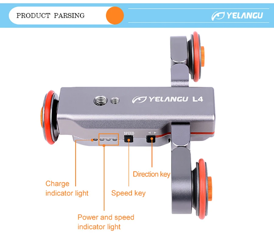 YELANGU L4 беспроводной дистанционный моторизованный электрический трек слайдер Долли автомобиля видео шкив прокатки Скейтер для DSLR видеокамеры мобильного телефона