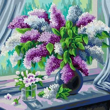 Собака хвост Цветок Искусство Ручная роспись креативная цифровая картина маслом 24 Цвета Пигмент Кисть DIY живопись по номеру