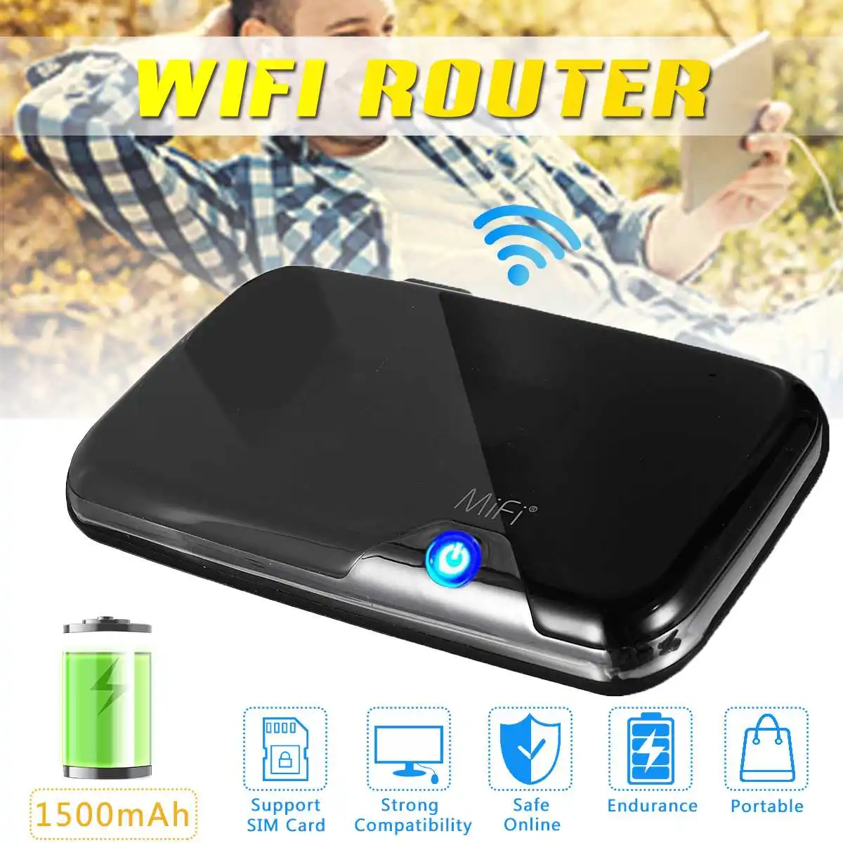 

3G Wifi Router Sim Card Hotspot Mini Pocket Wifi Wireless Modem Mobile Portable Router for Car Home Travel Supports 10 Users