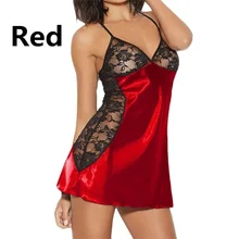 Женская мода, розовые кружевные шелковые ночные рубашки, одежда для сна, нижнее белье, подтяжки, юбка-Пижама