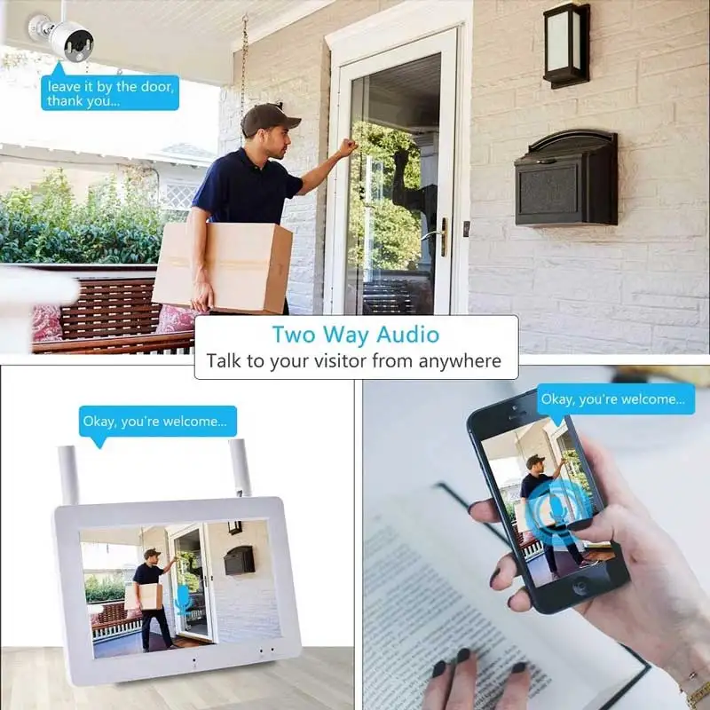 Smart Home Security IP Camera 4 CHNVR Kit 1080P Wireless Indoor CCTV Camera With Two Way Audio Plug & Play Installation