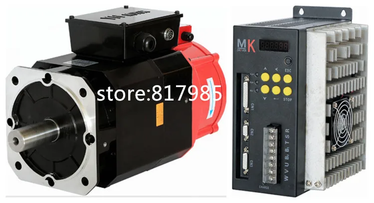 

130mm AC Servo motor 3.7KW + servo driver for ATC machine spindle drive 3.7kw 3000rpm ~ 6000rpm asynchronous servo motor