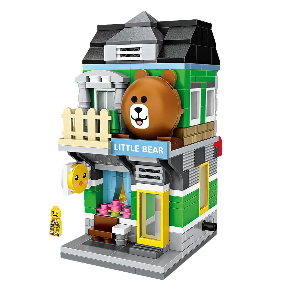 

LOZ Blocks Mini Blocks Diy Bear shop Building Blocks Commercial street business street toys for children gift collection 1630