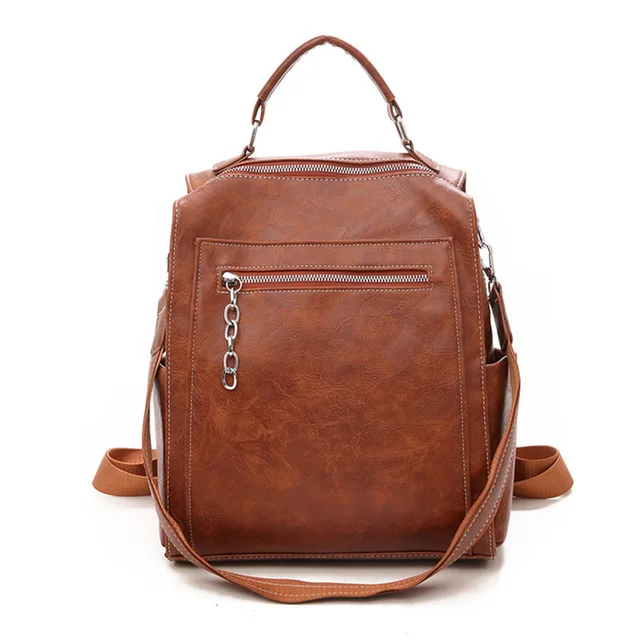 

Vintage Black Shoulder Bags 2019 Women Backpack Leather School Bags For Teenage Girls Casual Large Capacity Multifunction
