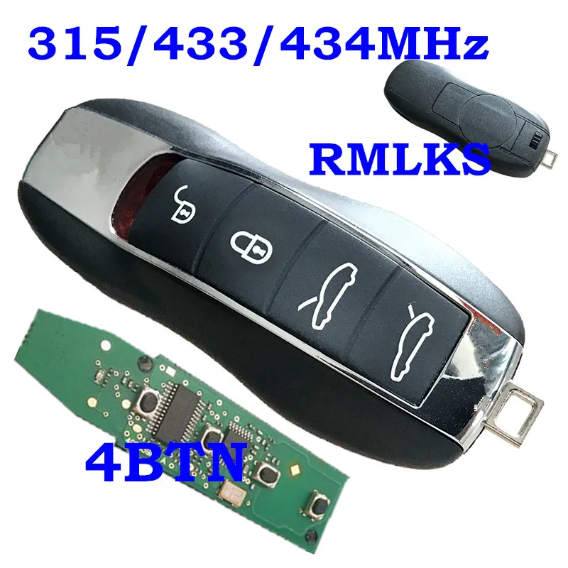 New Replacement Remote Control Key Fob 3 4 Button Smart Car Key Full Complete Key 315 433 434 MHz Chip Key For Porsche Key