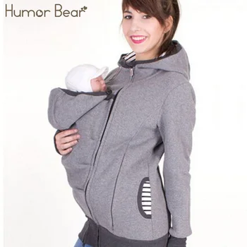 

Humor Bear 2018 New Long Sleeve Maternity Warm Clothing Mother Fashion Women Hoddies Carry Baby Infant Zipper Coat