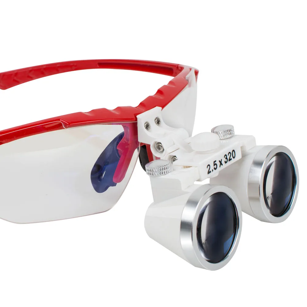 Red Brand New Dentist Dental Surgical Medical Binocular Loupes 2.5X 320mm Optical Glass Loupe+
