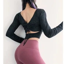 Женские спортивные футболки для тренировок, фитнеса, футболка, одежда для йоги, топ, футболки для спортзала, спортивная одежда с длинным рукавом, одежда с отверстиями для большого пальца