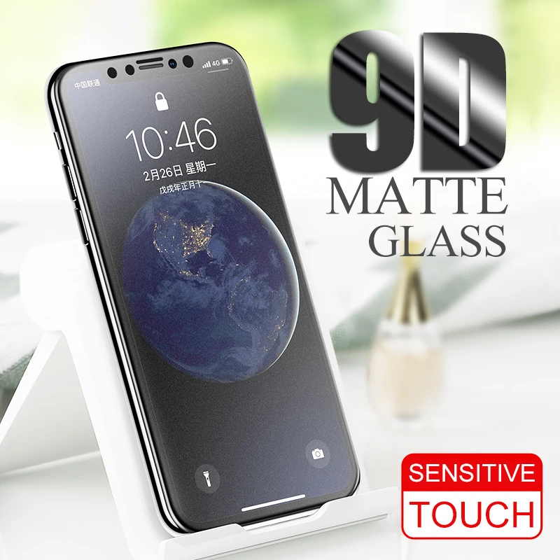 No Fingerprint Matte Tempered Glass for iPhone X 8 7 6 Plus Screen Protector Frosted Glas on the XS MAX XR Film Cover | Мобильные