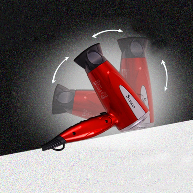 1800W Foldable Hair Dryer Blow Portable High Power Red Professional Electric Hair Dryer Travel Hairdressing Hot&Cool Wind (4)