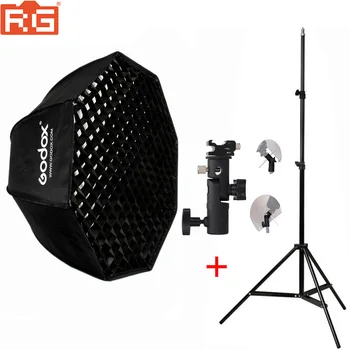 

Godox 80cm/95cm/120cm Portable Umbrella Softbox+E Type 2m Light stand Grid(Optional) for Photography photoflash Flash Speedlight