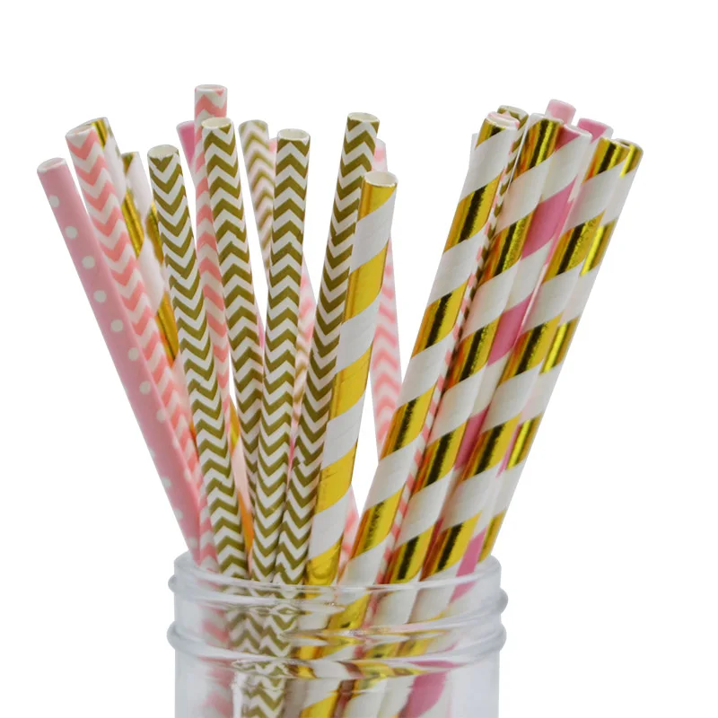 

25pcs Twill Paper Drinking Straws Paper Napkins Party Paper Straws Happy Birthday Party Decoraiton Wedding Celebrations Supply