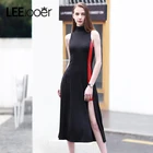 Cheap LEEJOOER 2017 New Summer Dress Women Fashion Elegant Party Black Dress European Style Sexy Club Streetwear Women Dresses