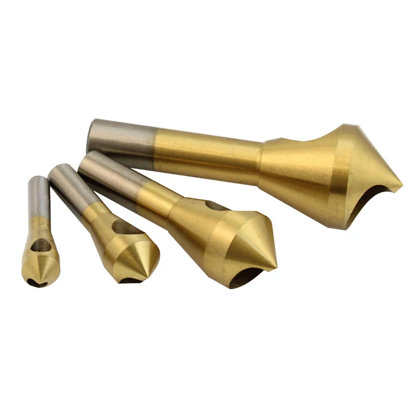 

4pcs Countersink Deburring Drill Bit Crosshole Chamfer Cutter Set 2-5/5-10/10-15/15-20mm For Power Tool
